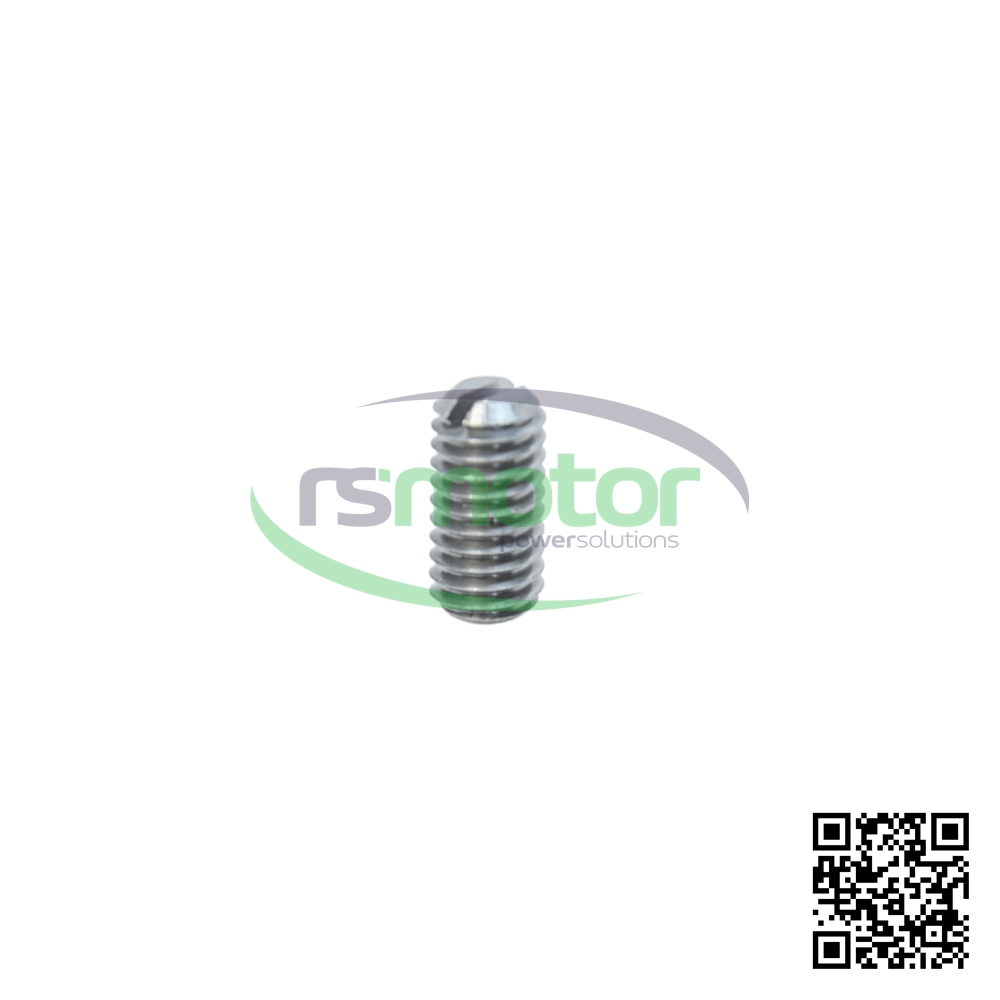 Pasador Roscado MWM RS-01144163 sobre un fondo blanco con el logo de "RS Motor" y un código QR