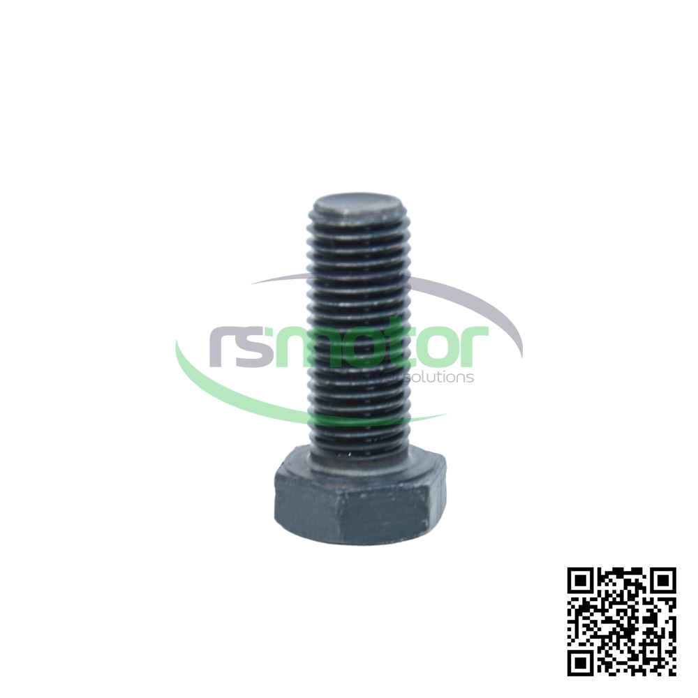 A MWM hexagonal bolt with reference RS01148261 on a white background with the "RS Motor" logo in the background and a QR