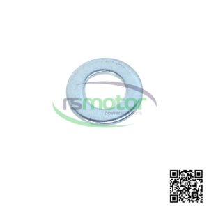 Una arandela MWM con referencia RS01151002 sobre un fondo blanco con el logo de "RS Motor" de fondo y un QR