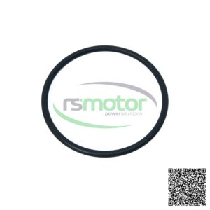 Junta tórica MWM RS-01151827 negra sobre fondo blanco con el logotipo de RS Motor y un código QR.