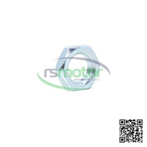 Una tuerca hexagonal MWM con referencia RS01153189 sobre un fondo blanco con el logo de "RS Motor" de fondo y un QR