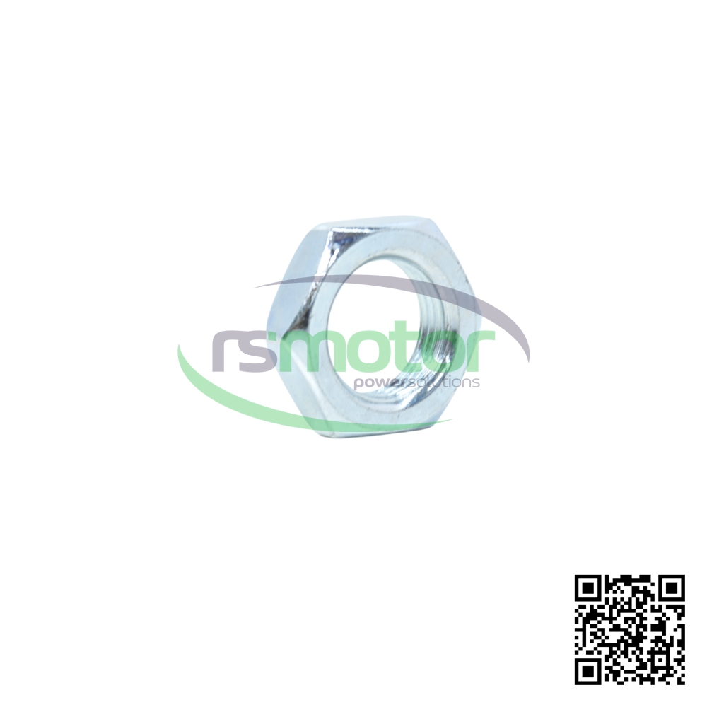 A MWM hexagonal nut with reference RS01153189 on a white background with the "RS Motor" logo in the background and a QR