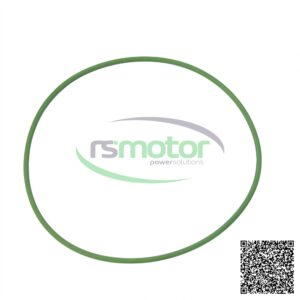 Junta tórica MWM RS-01153806 de color verde sobre fondo blanco, con el logo "rsmotor powersolutions" y un código QR.