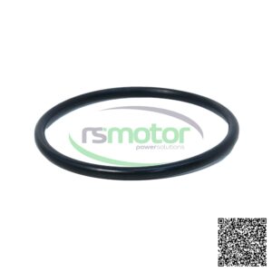 Junta tórica MWM RS-01170590 negra sobre fondo blanco con el logo "rsmotor powersolutions" y un código QR.