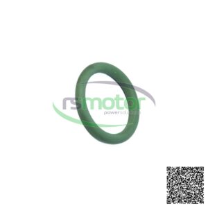 Junta tórica MWM RS-01174358 de color verde oscuro sobre un fondo blanco, con el logo "rsmotor powersolutions".