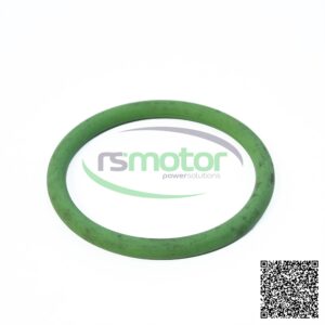 Junta tórica MWM RS-01176069 de color verde, con un logotipo de "rsmotor powersolutions" y un código QR.