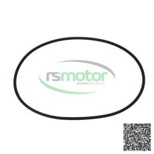 Junta tórica MWM RS-01179473 negra sobre fondo blanco con el logo de RSmotor powersolutions y un código QR.