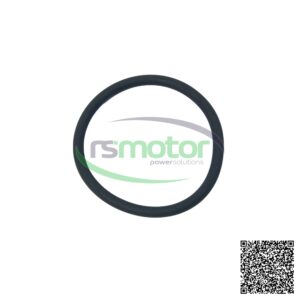 Junta tórica MWM RS-01180359 negra sobre fondo blanco con el logo de "rsmotor powersolutions" y un código QR.