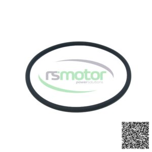 Junta tórica MWM RS-01180360 negra sobre fondo blanco con el logo de RSmotor y un código QR.