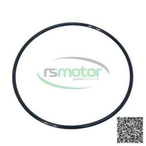 Junta tórica MWM RS-01180912 negra sobre fondo blanco con el logo "rsmotor powersolutions" y un código QR.