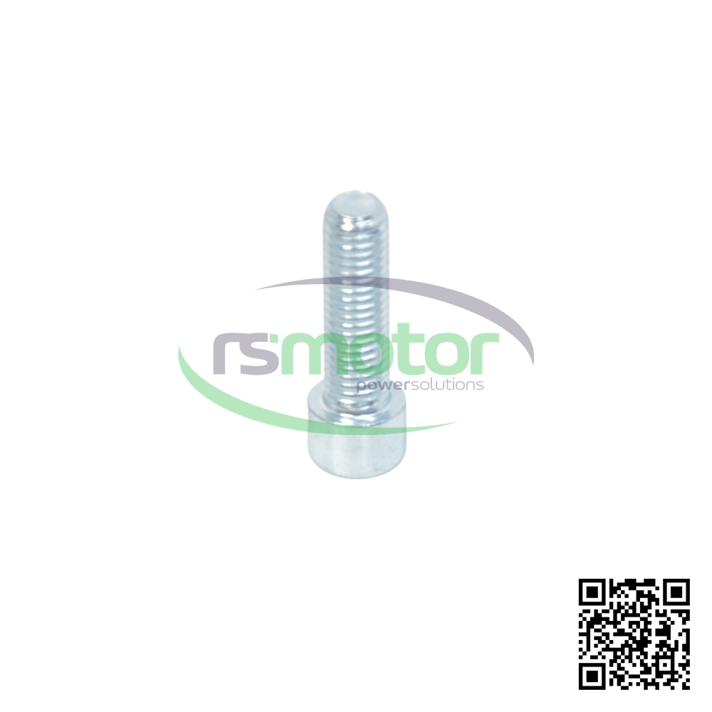 A Jenbacher screw with reference RS100214 on a white background with the "RS Motor" logo in the background and a QR code