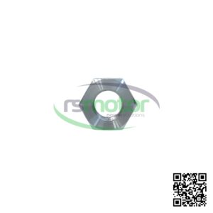 Tuerca hexagonal MWM con referencia RS12030196 sobr eun fondo blanco con el logo de "RS Motor" de fondo y un QR en la esquina