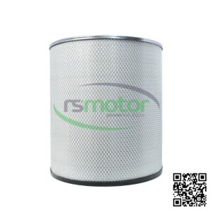 Filtro MWM RS 12142724 sobre un fondo blanco con el logo de RS Motor de fondo