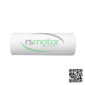 Filtro MWM RS-12211695 sobre un fondo blanco con el logo de "RS Motor" y un código QR