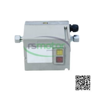 Controlador/medidor MWM RS-12211753 gris con botones rojo y amarillo, y conectores metálicos.