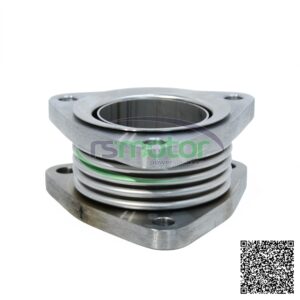 Junta de expansión MWM RS-12270182 de metal con fuelles y bridas, sobre fondo blanco.