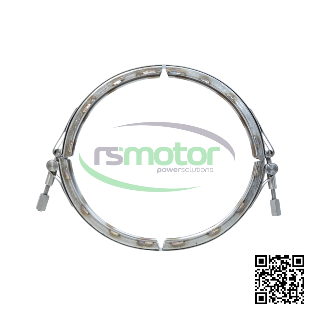 A MWM clamping clip with RS12281702 reference on a white background with the "RS Motor" logo in the background and a QR