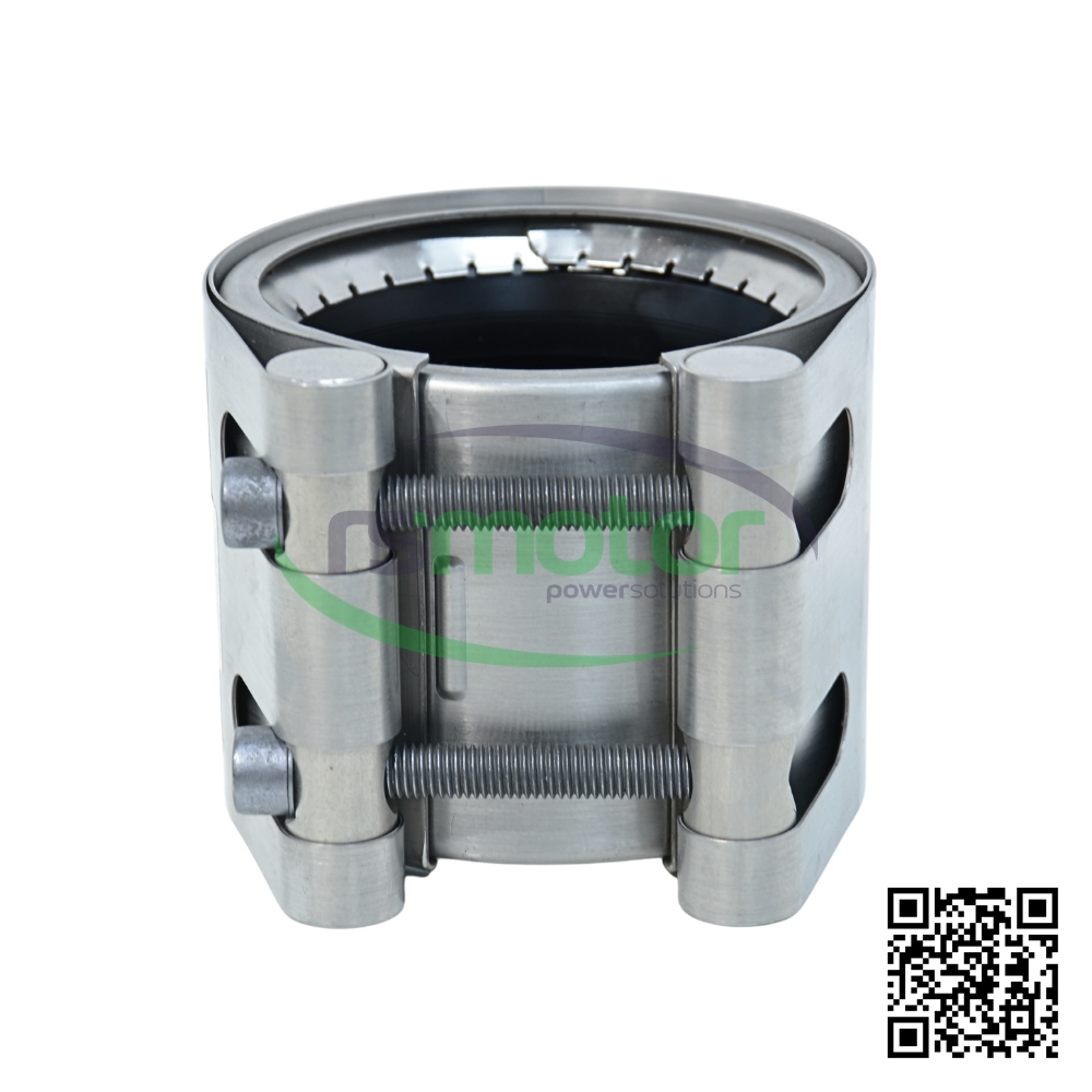 A MWM fitting with RS12281747 reference in grey color, on a white background with the "RS Motor" logo in the background and a QR code