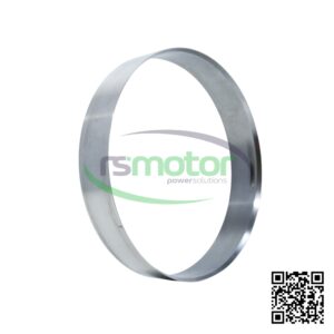 Anillo raspador de coque MWM RS-12282827, un anillo metálico plateado sobre un fondo blanco con un logotipo y código QR.