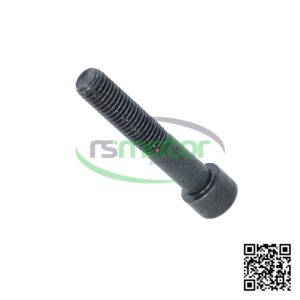 Un tornillo MWM con referencia RS12283075 de color negro sobre un fondo blanco con el logo de "RS Motor" de fondo y un QR