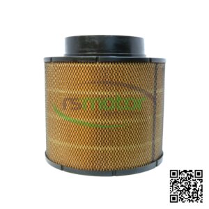 Filtro de aire MWM RS-12303447 cilíndrico con malla exterior y parte superior negra, sobre fondo blanco.