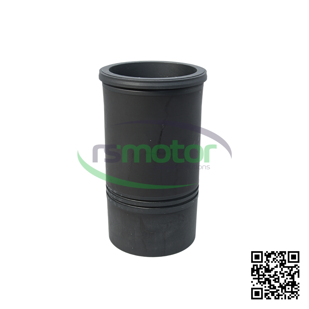 Black MWM cylinder liner with reference RS12305217 on a white background with the “RS Motor” logo in the background and a QR code in the corner.