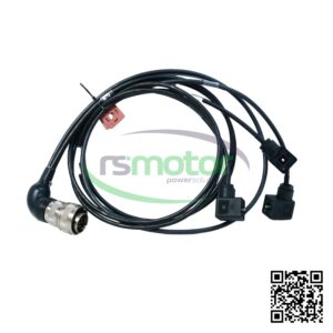 Cable MWMRS-12322410 con conectores, sobre fondo blanco con logo "rsmotor powersolution" y código QR.