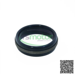 Casquillo MWM RS-12342153, un anillo de sellado negro con una banda metálica, sobre un fondo blanco.