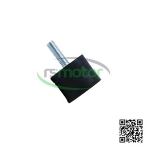 Soporte antivibración MWM RS-12342934 con base cuadrada de goma negra y tornillo metálico, sobre fondo blanco.