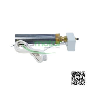 Limitador de nivel de agua MWM RS-12404329 con cuerpo cilíndrico metálico, cable blanco y conector en ángulo.
