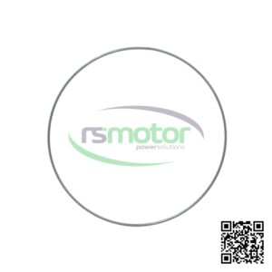 Un circlip MWM con referencia RS12430210 sobre un fondo blanco con el logo de "RS Motor" de fondo y un QR