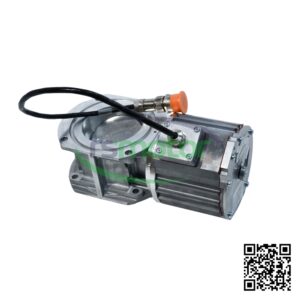 Válvula de mariposa MWM RS-12453957 con cuerpo metálico y cableado, sobre un fondo blanco.