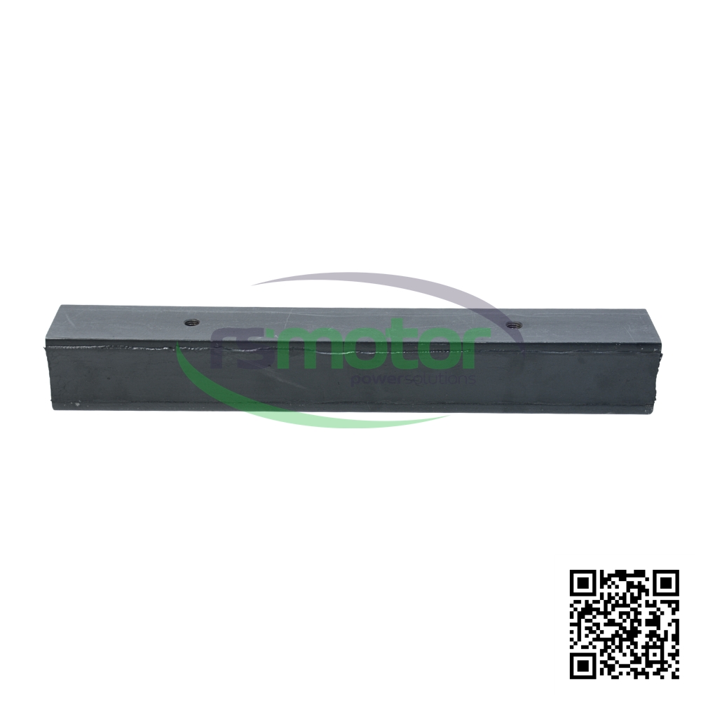 A Jenbacher rubber rail with reference RS184245 on a white background with the "RS Motor" logo in the background and a QR code