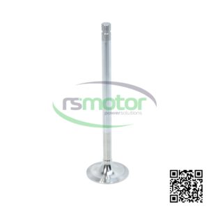 Válvula admisión y escape Guascor con referencia RS-1910183 sobre un fondo blanco con el logo de "RS Motor" de fondo y un QR