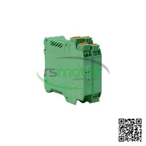 Transductor Jenbacher RS-358224 de color verde con conectores naranjas y el logo "rsmotion powersolutions".