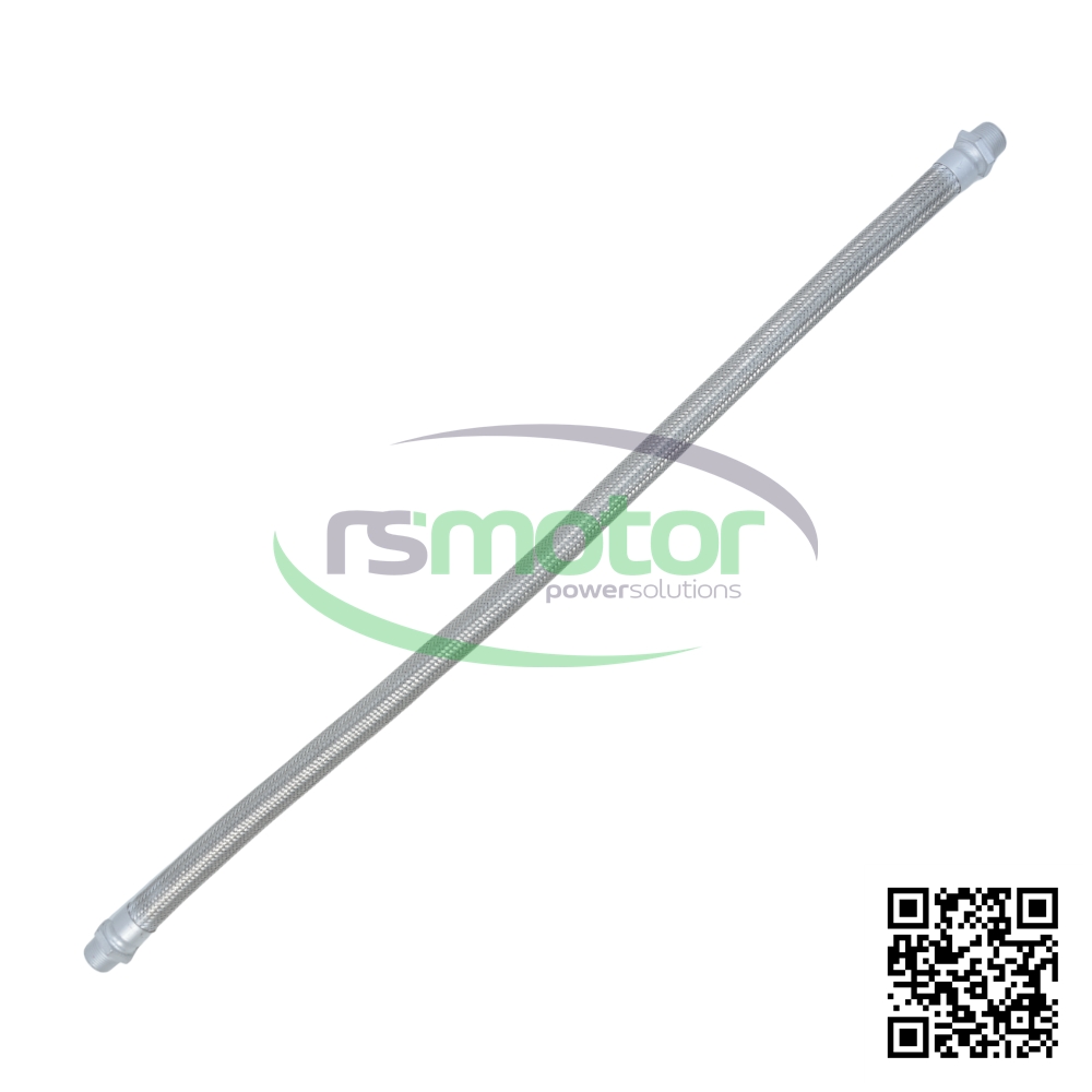 Manguera Metálica Jenbacher 659127 sobre un fondo blanco y con el logo de "RS Motor" en el centro