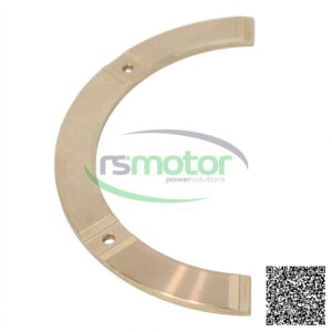 Disco espaciador Jenbacher RS-9016581 de color bronce con forma de media luna, sobre fondo blanco.