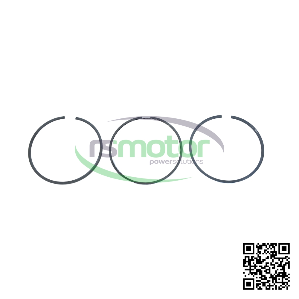 Kit, black Guascor piston ring with reference RS1915100 on a white background with the "RS Motor" logo on the background a QR code in the corner