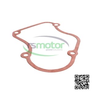 Junta Jenbacher RS-100548 de color marrón rojizo con forma irregular y cuatro orificios, sobre fondo blanco.