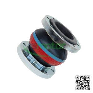 Compensador MWM RS-12037138: Un compensador de goma con bridas metálicas en los extremos.