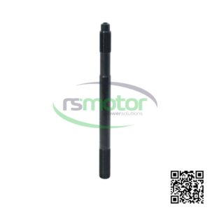 Un perno MWM con referencia RS12303038, de color negro, sobre un fondo blanco con el logo de "RS Motor" de fondo y un QR