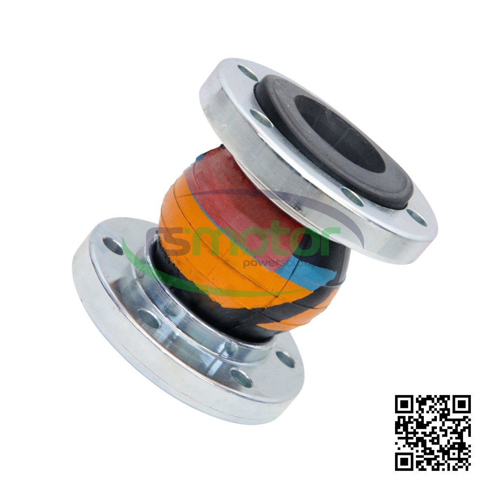 Junta de expansión MWM 12453852 con fuelles de goma multicolor y bridas metálicas, sobre fondo blanco.