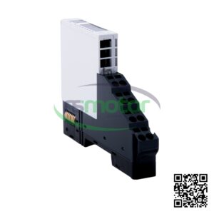 Módulo de E/S MWM 12501541, un dispositivo electrónico blanco y negro con terminales, sobre fondo blanco.