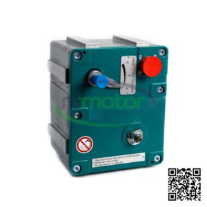 Actuador Jenbacher STG 40-14 RS-581336 de Heinzmann, una unidad compacta verde con diales y etiquetas.